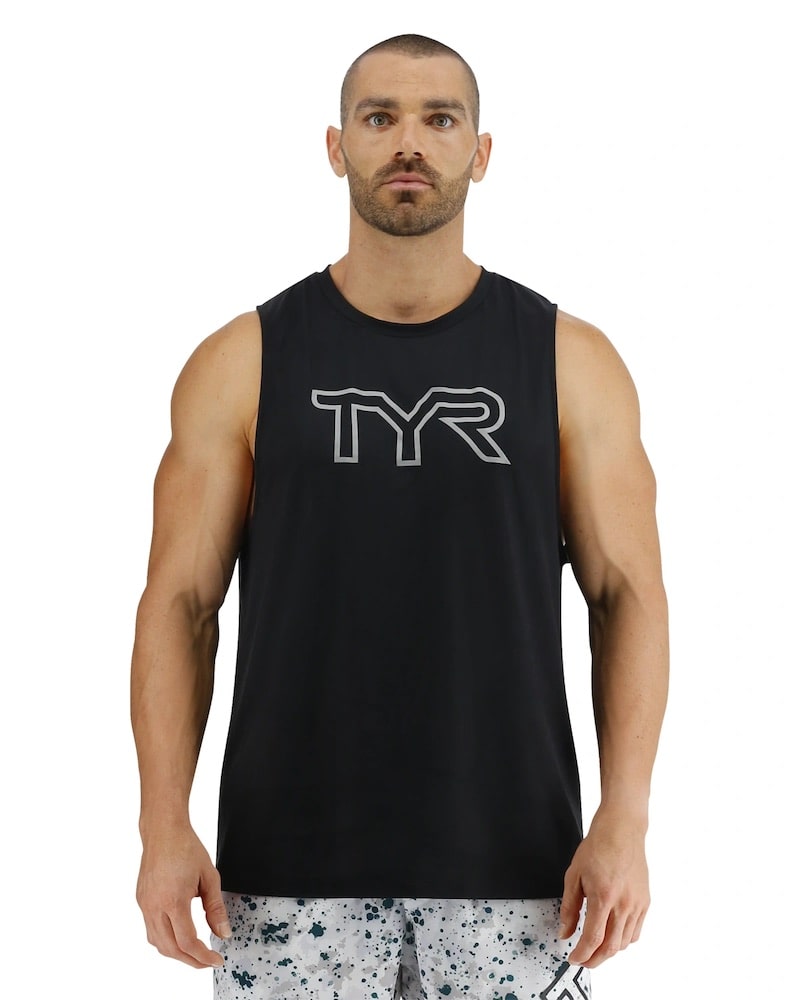 Camiseta corta sin mangas TYR CLIMADRY negra hombre
