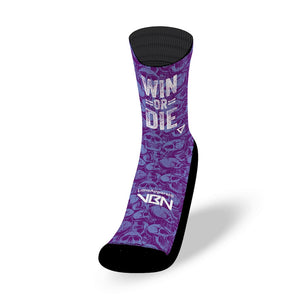 calcetines win or die calaveras lila
