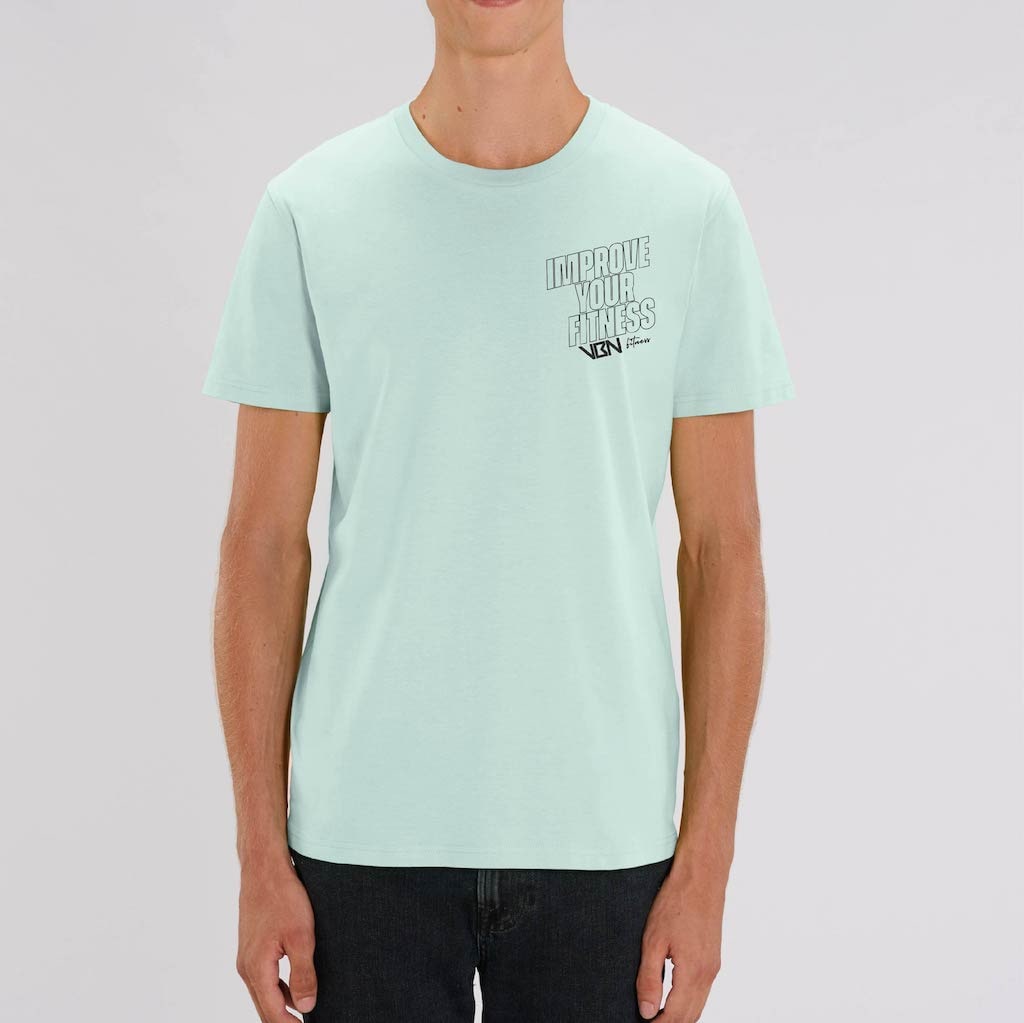 camiseta improve your fitness caribbean blue unisex frontal