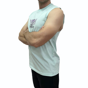 camiseta sin mangas win or die vbn fitness celeste hombre-2