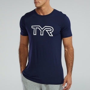 camiseta tyr hombre logo grande azul marino