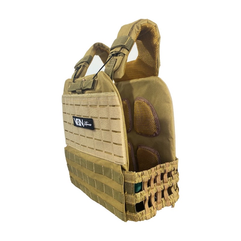 chaleco lastrado tactical v1 tan vbn fitness
