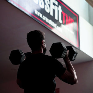 chico mancuernas hexagonales goma negra vbn fitness