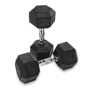 mancuernas hexagonales goma negra vbn fitness