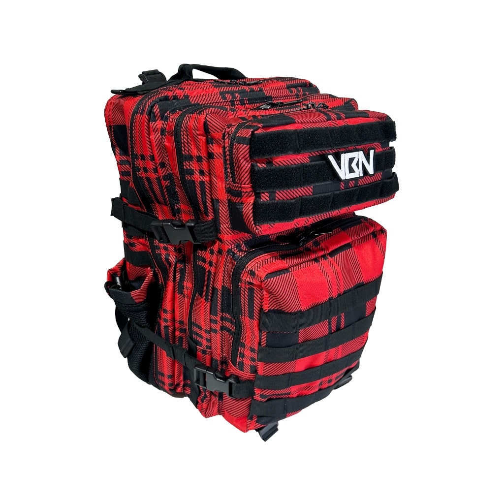 Mochila Táctica V1 (45L) Rojo Escocés – VBN Fitness