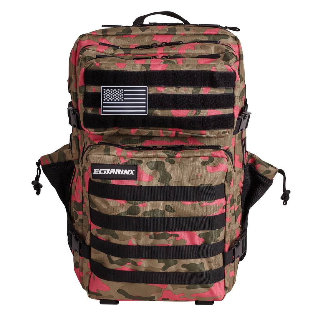 Mochila táctica Elitex Training con compartimento de comida (45L) - Rosa Camuflaje