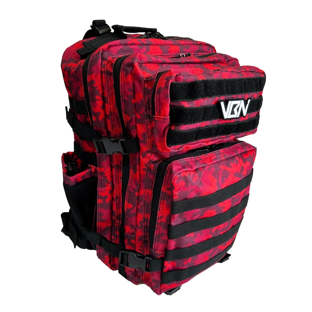 mochila tactica militar v1 45l vbn fitness rojo camuflaje